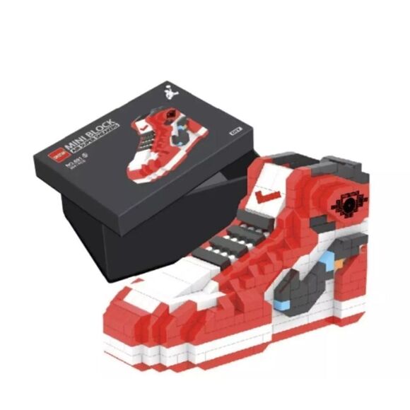 NEW! Nike Air Jordan 1 Shoe Chicago Bulls BUILDING BLOCKS SET Michael Jordan - Picture 3 of 3